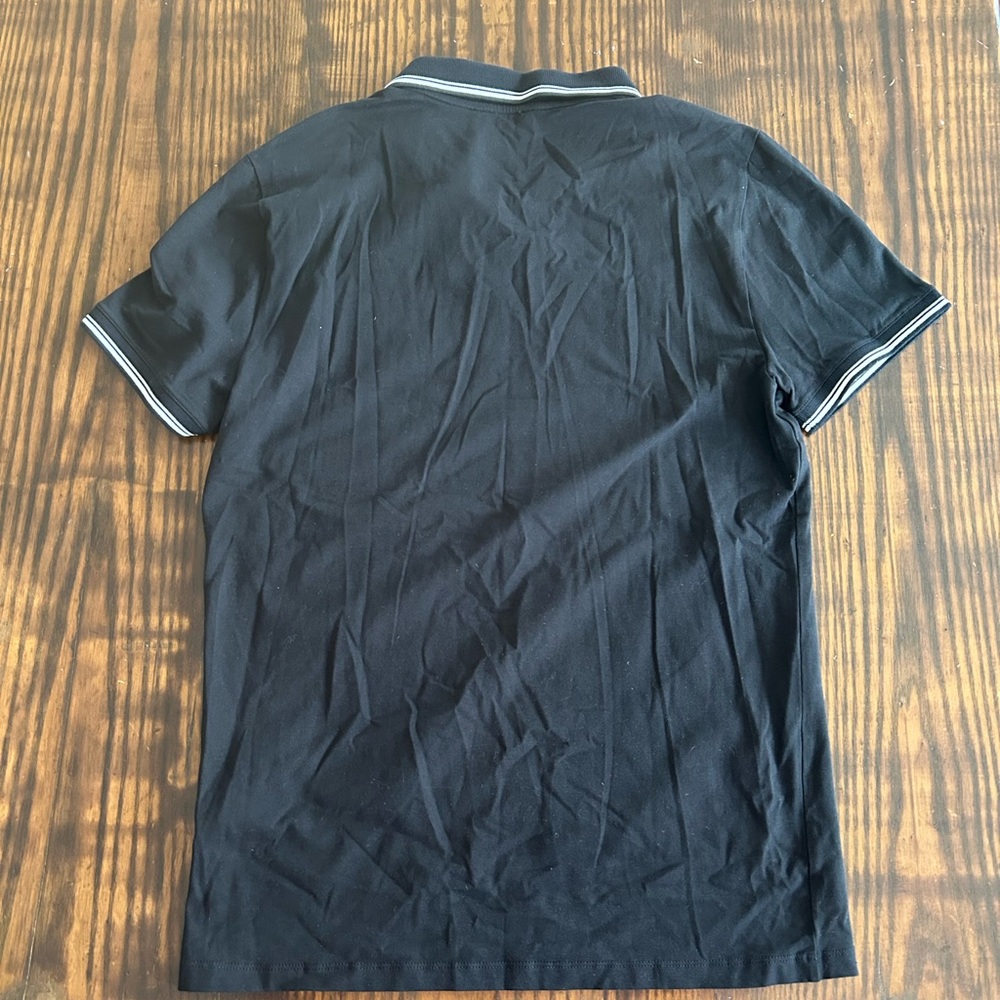 Express Mens Black Johnny Collar Polo - Picture 2 of 3